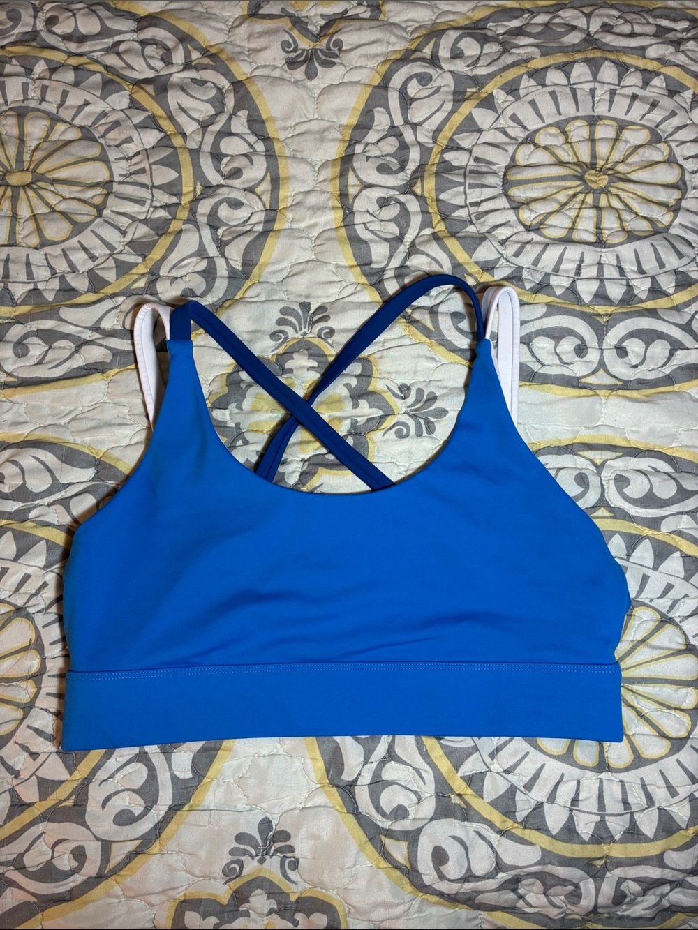 Zyia Active Light n Tight Blue Tones RC Criss Cross Sports Bra Size XL